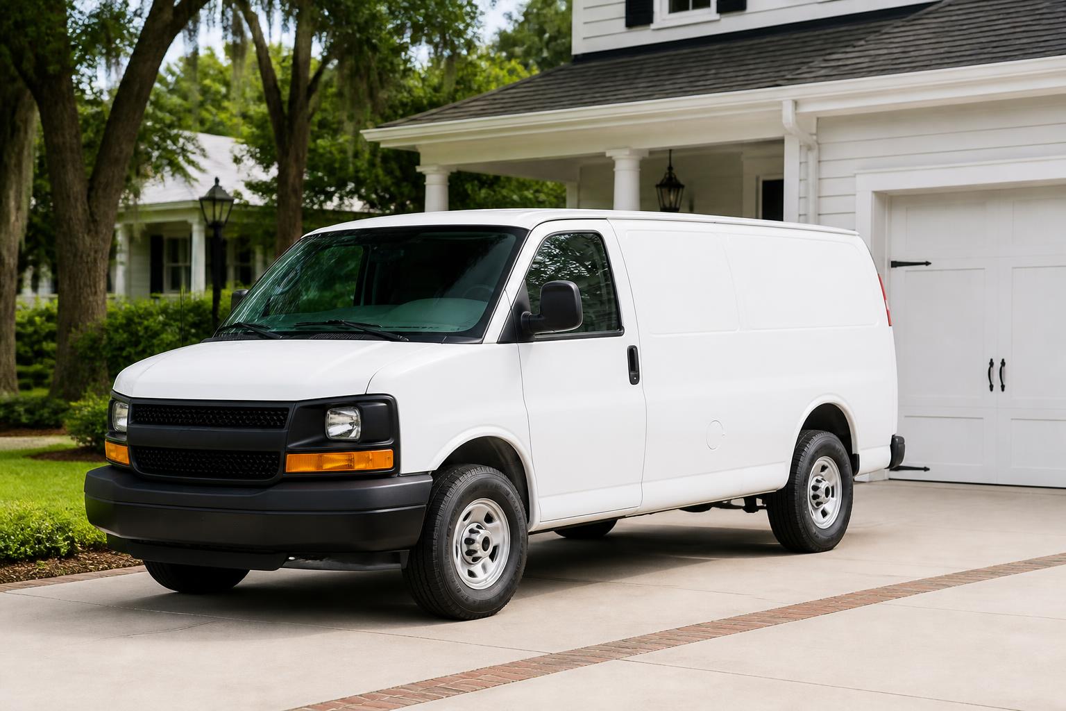 Merriwether Garage Door Repair service van in a North Augusta, SC driveway
